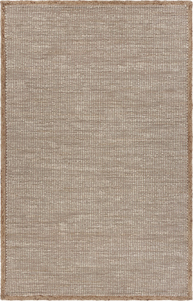 9 x 12 Tan and White Braid Border Area Rug