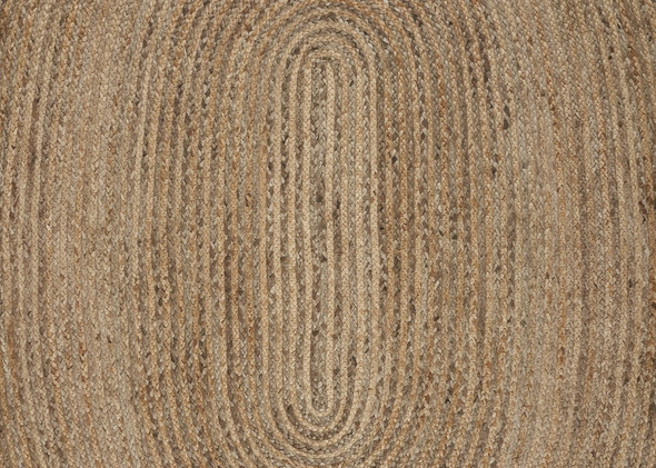 7 Brown Oval Shaped Jute Area Rug