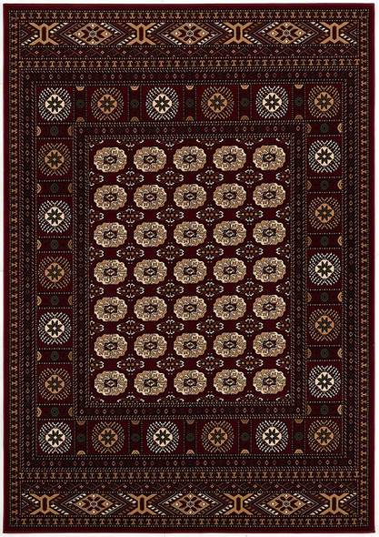 3 x 15 Red Eclectic Geometric Pattern Runner Rug