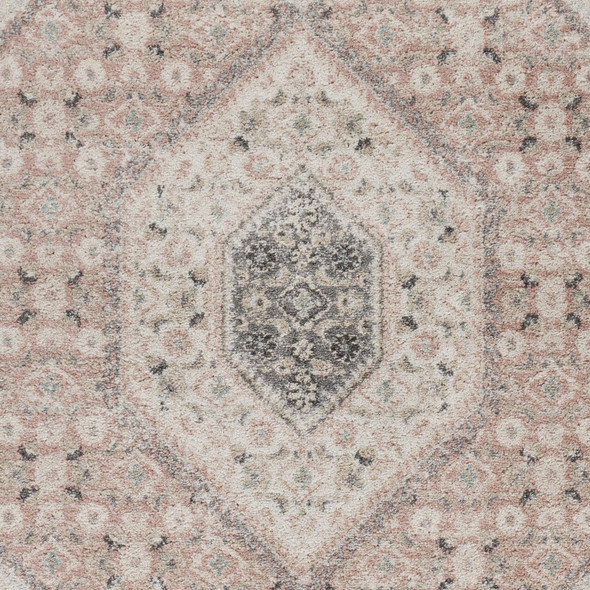 8 x 10 Gray and Soft Pink Traditional Area Rug