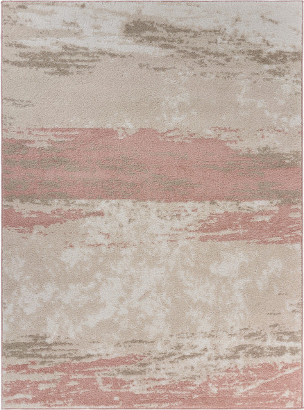 8 x 10 Blush and Beige Abstract Strokes Area Rug