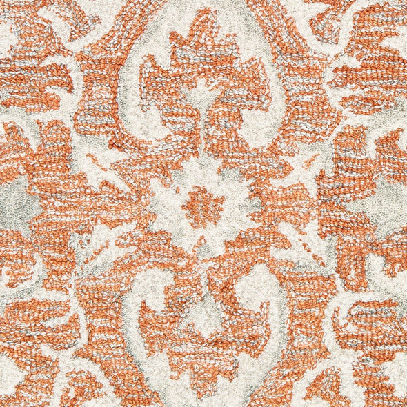 9 x 12 Orange and Ivory Medallion Area Rug