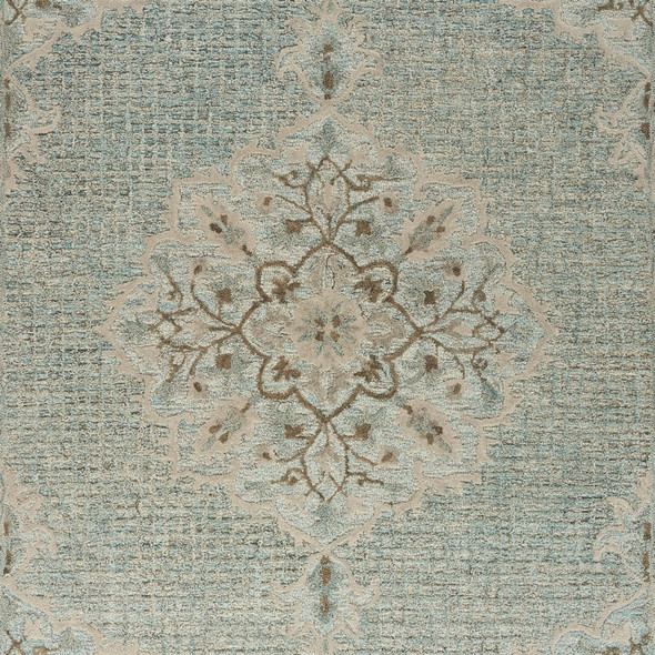 5 x 8 Blue and Beige Flor Medallion Area Rug