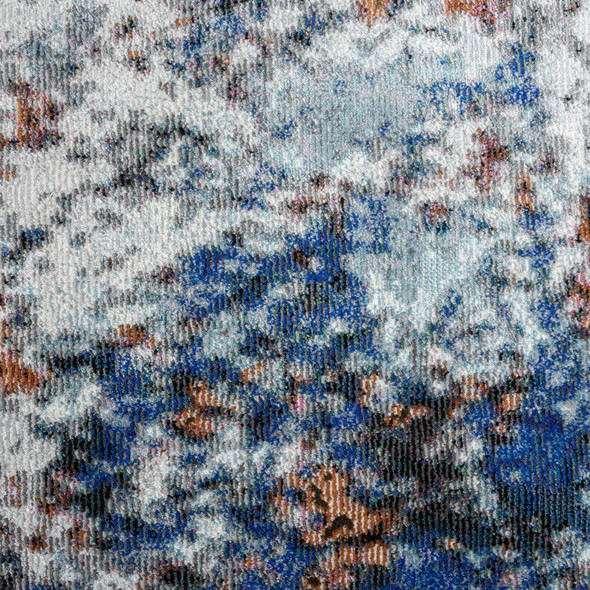 5 x 8 Blue and White Abstract Ocean Area Rug