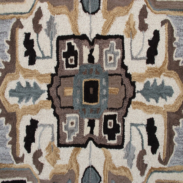 7 Gray and Beige Medallion Area Rug