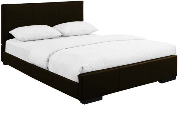 Brown Upholstered Twin Platform Bed