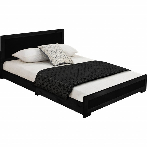 Black Wood Queen Platform Bed