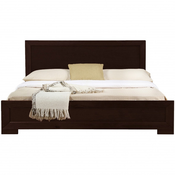 Espresso Wood Queen Platform Bed