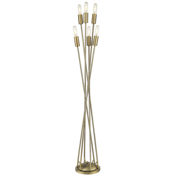 Perret 6-Light Aged Brass Floor Lamp