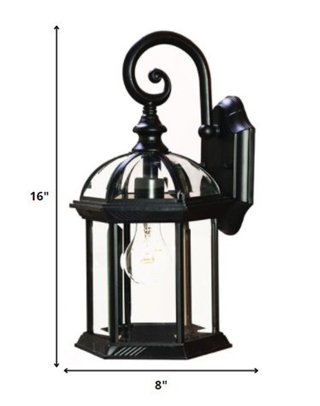 Matte Black Eastern Lantern Wall Light