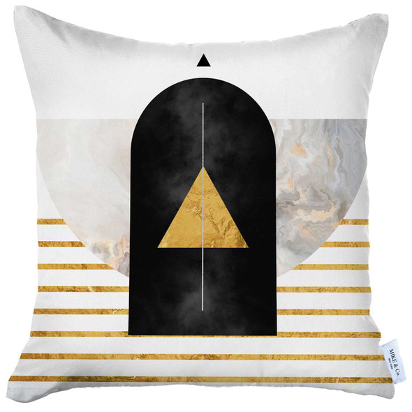 Yellow and Cream Arrowhead Printed Throw Pillow