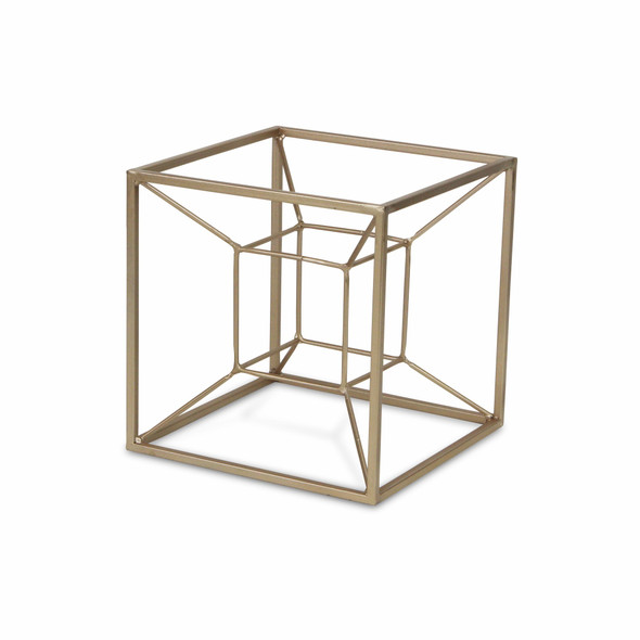 Jumbo Metal 3D Cube Decorative Sculpture