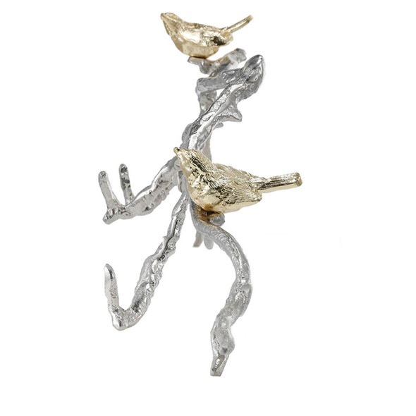 Silver and Gold Bird and Branch 3D Wall Decor
