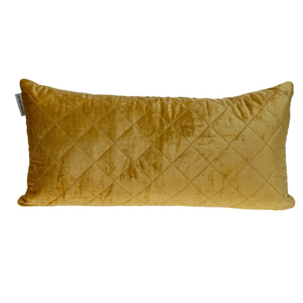 Tufted Diamond Yellow Ochre Transitional Lumbar Pillow