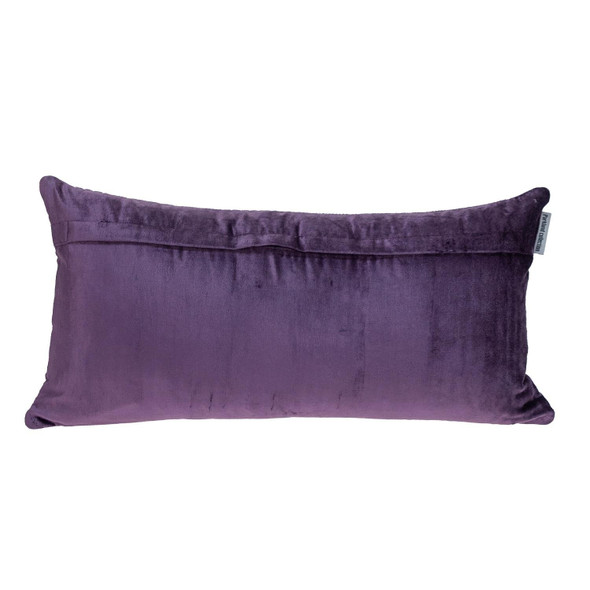 Quilted Velvet Purple Lumbar Throw Pillow