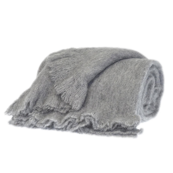 Supreme Soft Gray Solid Color Handloomed Throw Blanket