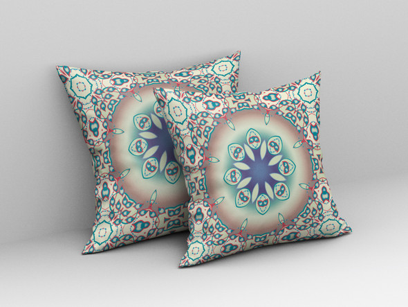 16 Mauve Blue Jewel Indoor Outdoor Zippered Throw Pillow