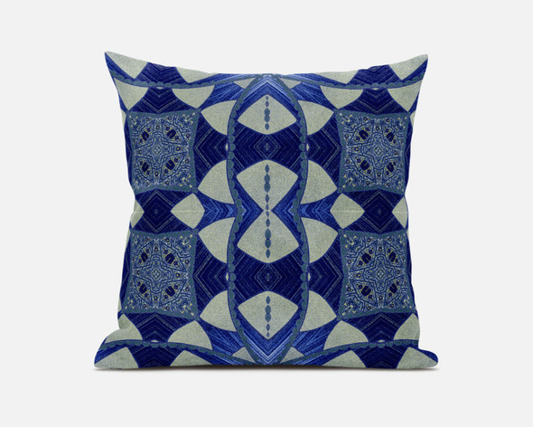 18" Dark Blue Cosmic Circle Boho Suede Throw Pillow