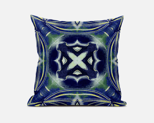 20 Evening Blue Green Geo Tribal Suede Throw Pillow