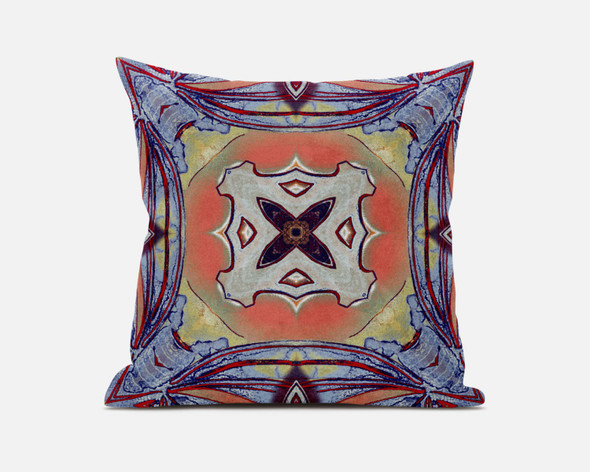 20 Purple Orange Geo Tribal Suede Throw Pillow