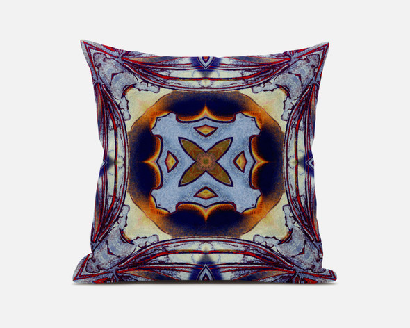 20 Indigo Yellow Geo Tribal Suede Throw Pillow