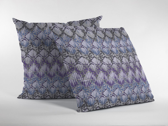 18 Purple Gray Hatch Indoor Outdoor Zippered Throw Pillow