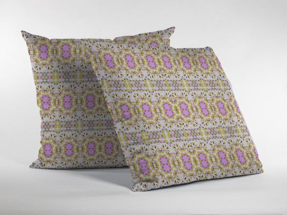 18 Yellow Lavender Geofloral Suede Throw Pillow