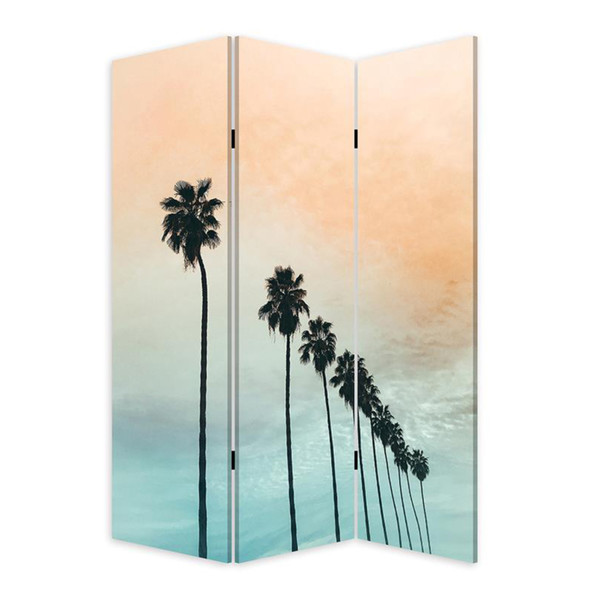 Tropical Palm Trees Room Three Panel Divider Screen