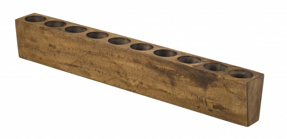 Distressed Maple Stain 10 Hole Sugar Mold Candle Holder