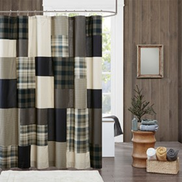 Tan 100% Cotton Shower Curtain - 72x72" (Winter Hills-Tan - Shower)