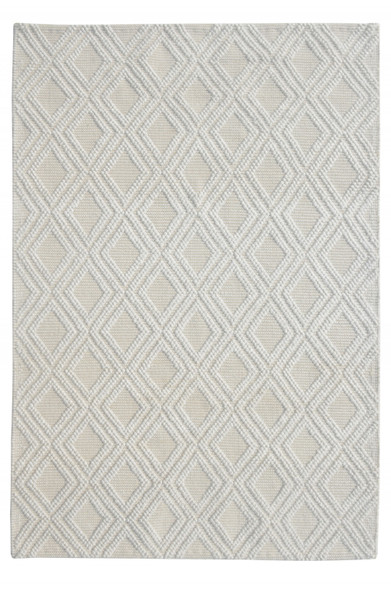 9 x 13 Ivory Diamond Lattice Modern Area Rug