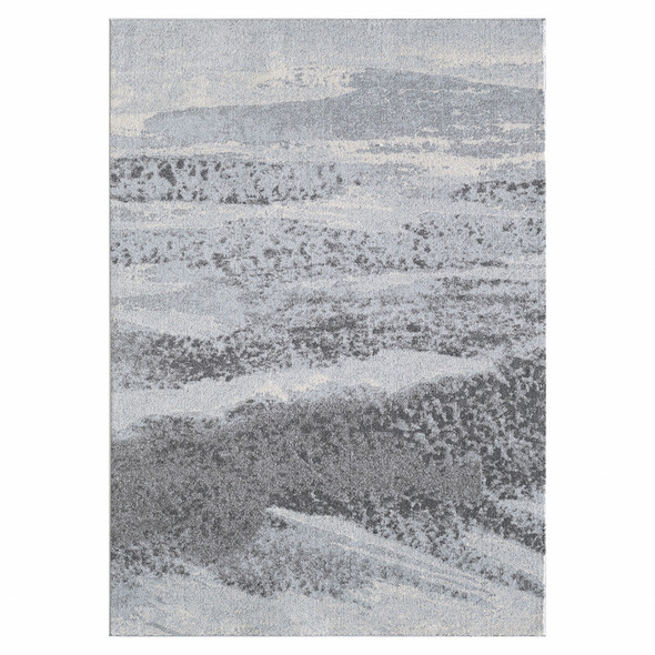 5 x 8 Blue Gray Abstract Mist Modern Area Rug