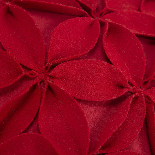 Red Pinwheel Floral Petal Down Throw Pillow