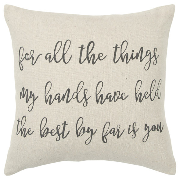 Gray Cream All The Things Throw Pillow