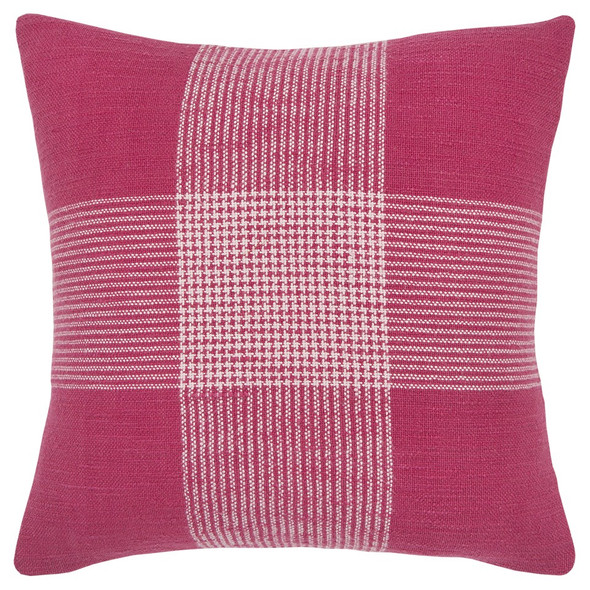 Pink White Plaid Pattern Throw Pillow