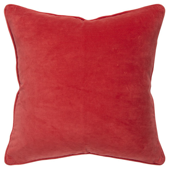 Red Solid Luxurious Modern Throw Pillow
