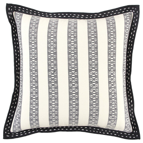 Black Ivory Alternate Striped Throw Pillow