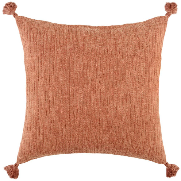 Terracotta Solid Tonal Abstract Stripe Throw Pillow