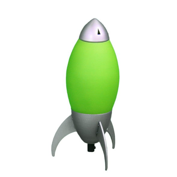 Green and Silver Rocket Shaped Table Lamp