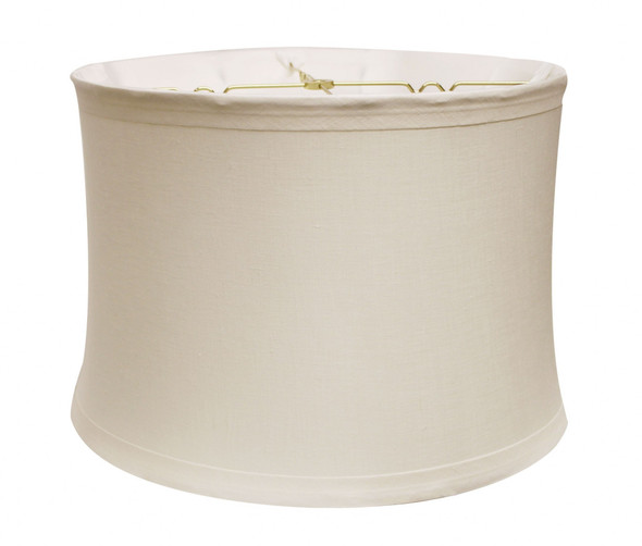 15" Snow Drum Trimmed Linen Lampshade