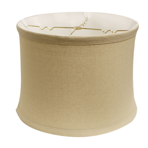 19" Rosewood Drum Trimmed Linen Lampshade