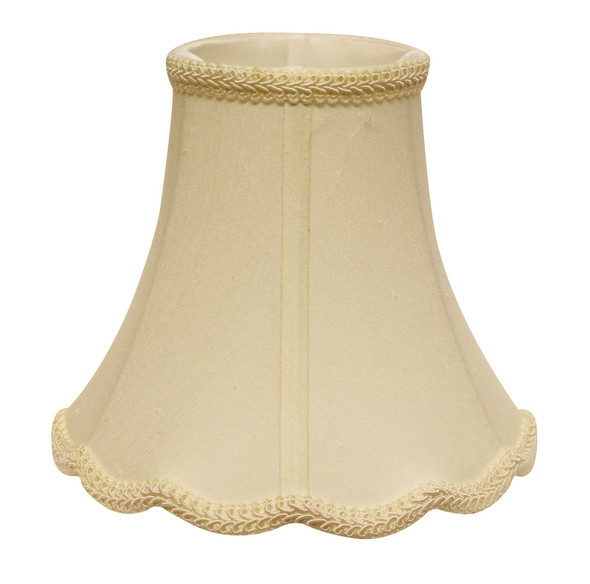 10" Ivory Slanted Scallop Bell Monay Shantung Lampshade