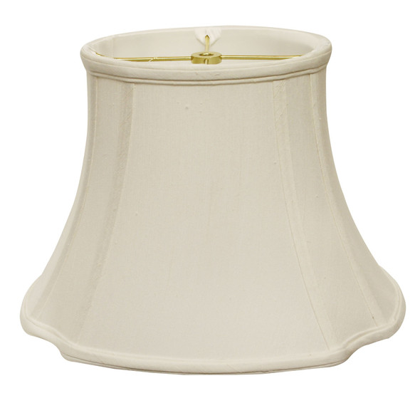 17" White Reversed Oval Monay Shantung Lampshade