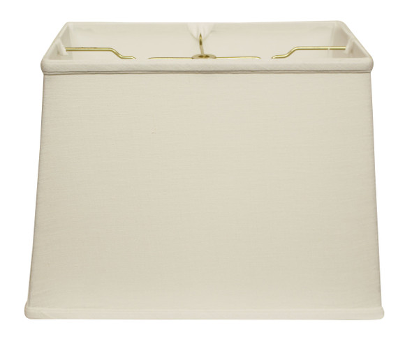 14" White Throwback Rectangle Linen Lampshade