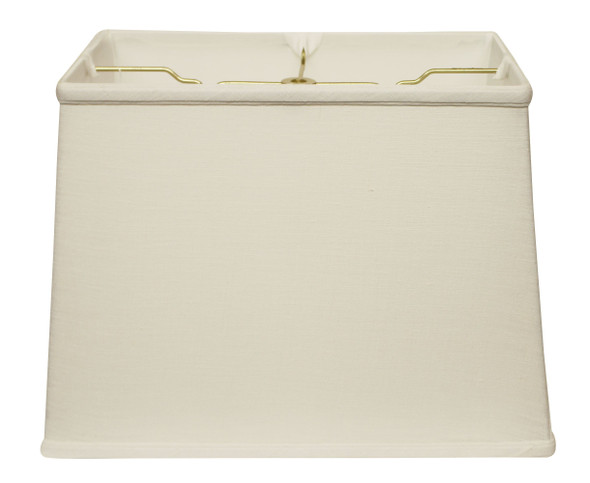 14" White Throwback Rectangle Linen Lampshade