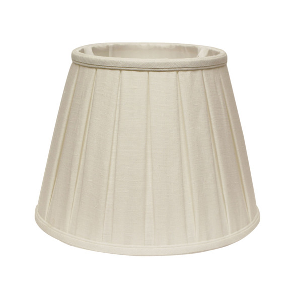18" White Slanted Paperback Linen Lampshade with Box Pleat