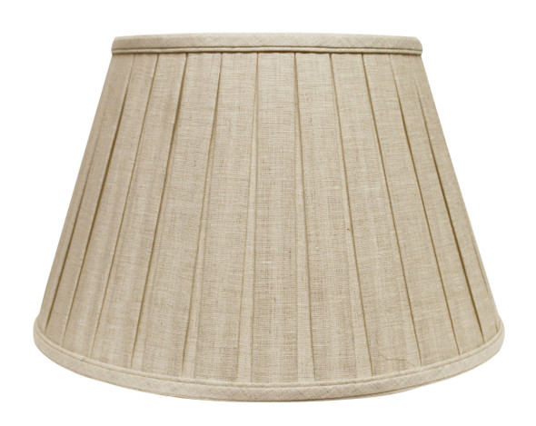 18" Cream Slanted Paperback Linen Lampshade with Box Pleat