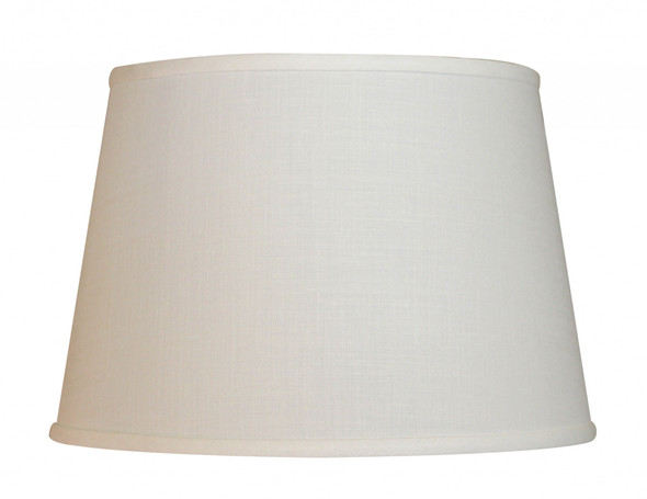 16" White Rounded Empire Slanted Linen Lampshade