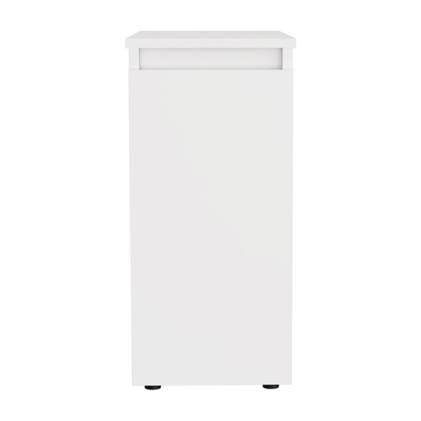 White Bathroom Cabinet with Top Shelf and Sliding Drawer