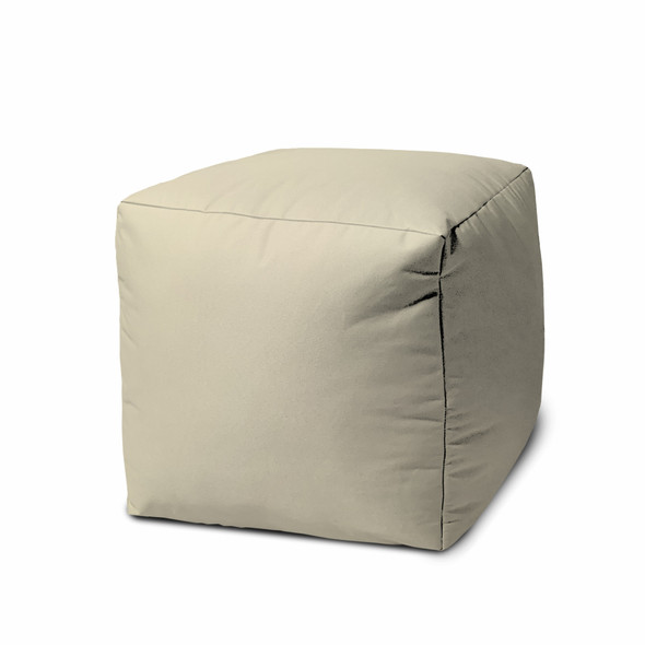 17  Cool Neutral Ivory Solid Color Indoor Outdoor Pouf Ottoman